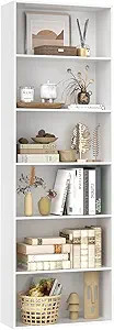 FOTOSOK 6-Tier Open Bookcase and Bookshelf, Freestanding Display Storage Shelves Tall Bookcase fo... | Amazon (US)
