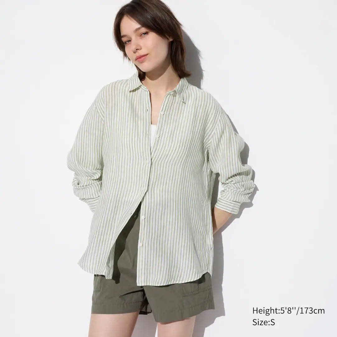 Chemise 100% Lin Premium à Rayures | Uniqlo FR