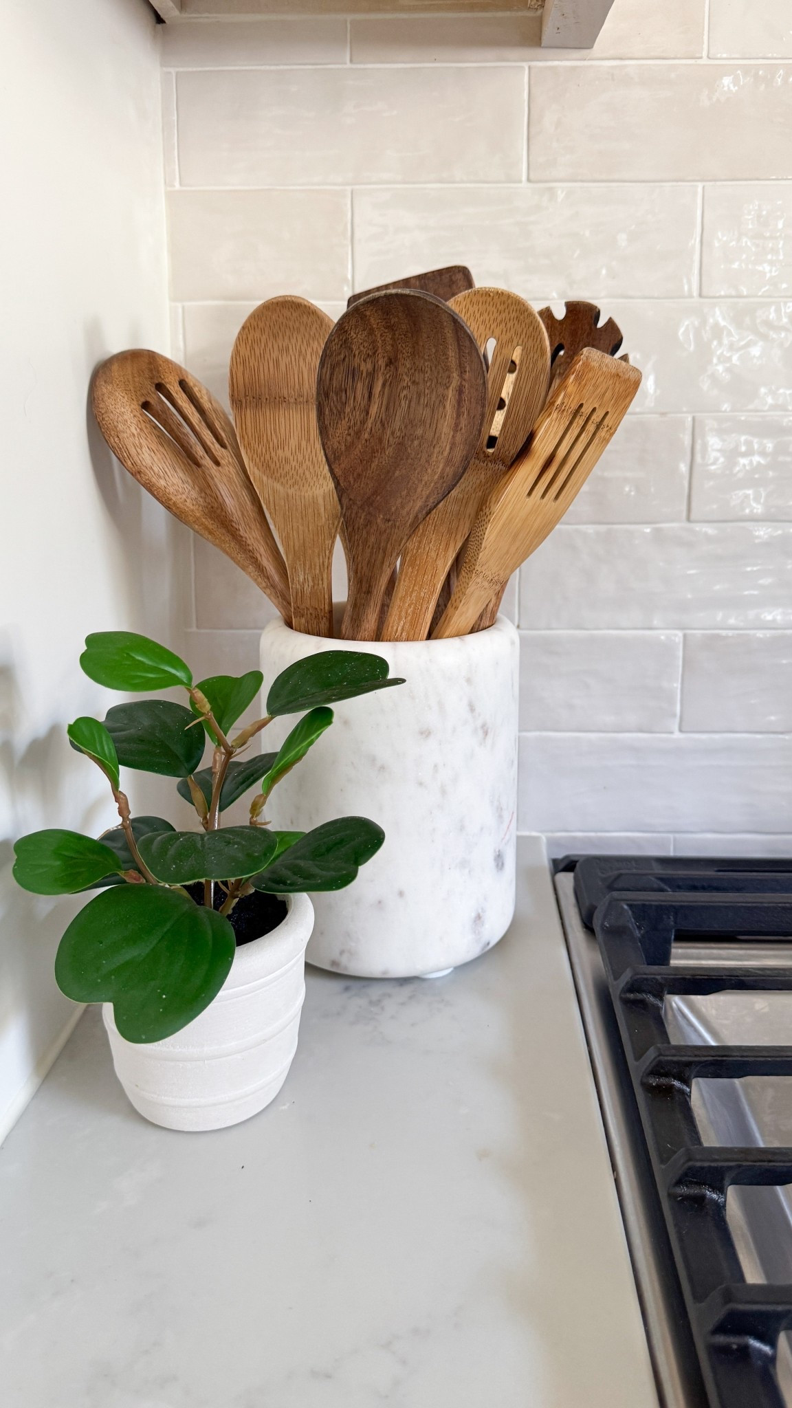 Bye bye plastic! 👋  I’ve been using these wooden utensils every day and they’re honestly such a simple upgrade plus they look so good for styling too! 🤎

#KitchenFinds #AmazonHomeFavorites #WoodUtensils #NeutralKitchen 

#LTKHome #LTKFindsUnder50 #LTKSaleAlert