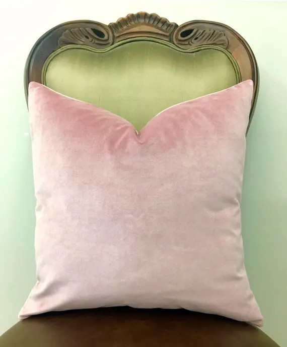 Light Pink Velvet Pillow, Throw Pillow, Pink Pillows, Velvet Pillow Cover, Decorative Pillow, Vel... | Etsy (US)