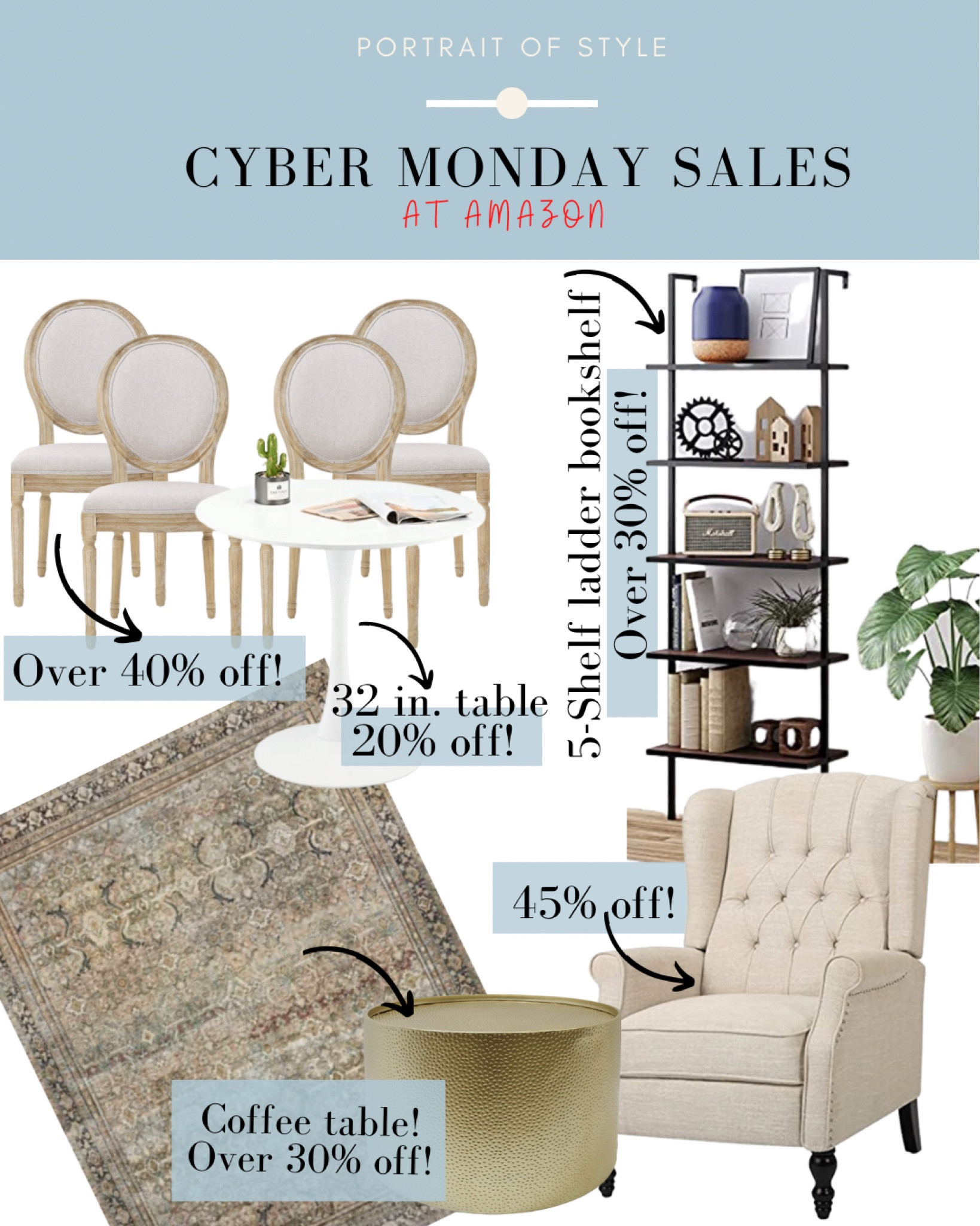 Amazon Cyber Monday Deals going on now for your furniture needs!

#cybermonday #amazon #blackfriday #amazonblackfriday #furniture #coffeetable #rug #diningchairs #bookshelf #accentchair

#LTKCyberweek #LTKHoliday #LTKSeasonal