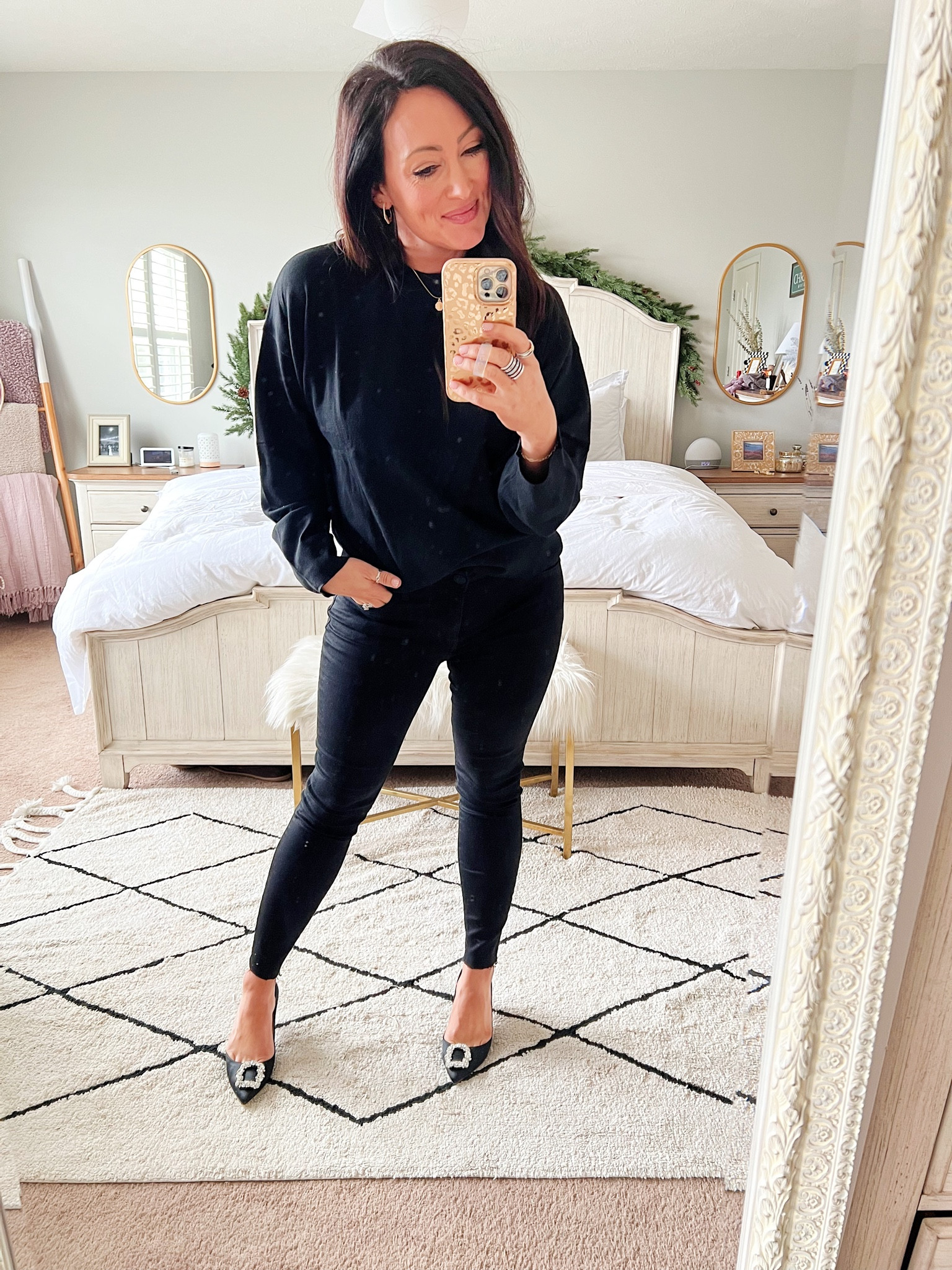 • medium sweater 
• size 4 pants - size down one 
• shoes tts 

#LTKshoecrush #LTKunder50 #LTKstyletip