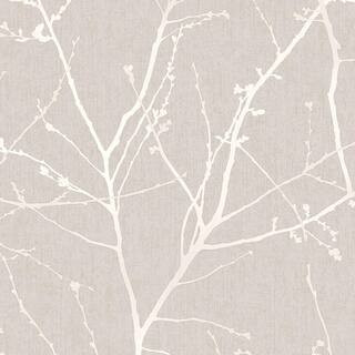 Mushroom Vinyl Non-Pasted Moisture Resistant Wallpaper Roll (Covers 56 Sq. Ft.) | The Home Depot