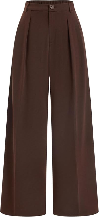 CIDER Plaid Wide Leg Pants for Women Checkered Pants Business Trousers | Side Pockets,Fall Fashio... | Amazon (US)