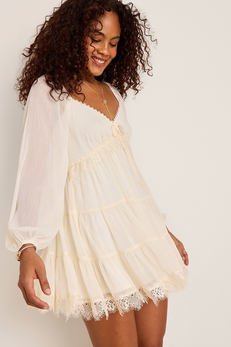 Alice Lace Trim Mini Dress | Francesca's