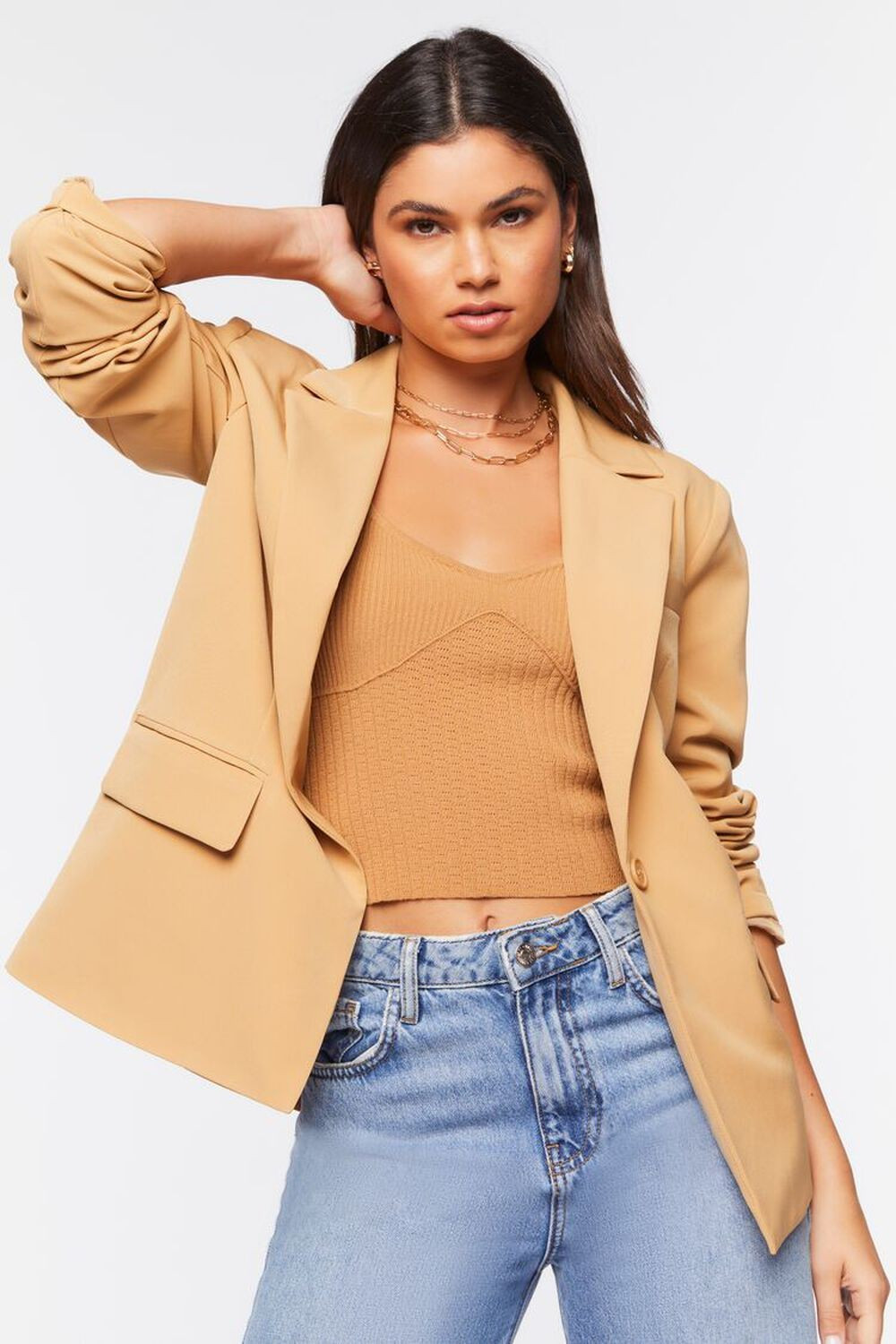 Notched-Lapel Single-Breasted Blazer | Forever 21 (US)