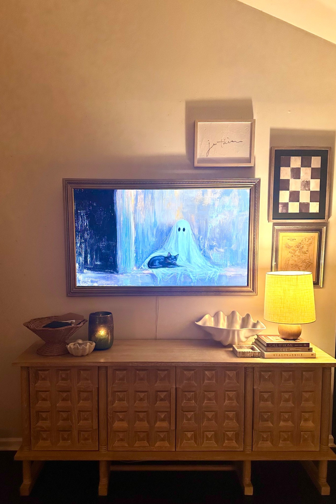 Low quality photos but our new fav art is so cute for Halloween 

Frame tv | the frame | Samsung frame tv | tv Art | Halloween decor | fall decor 

#LTKSeasonal #LTKHome #LTKFallSale