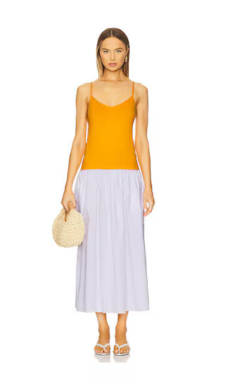 NAADAM Luxe Cotton Silk Dress in Orange,White. - size M | Revolve Clothing (Global)