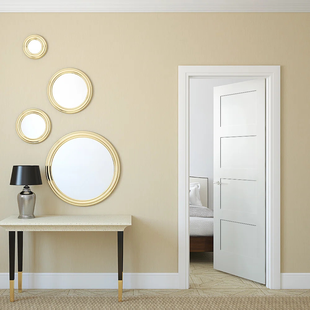 Primed 4 Panel Interior Shaker Door Prehung with 4-9/16" Jambs | Wayfair North America