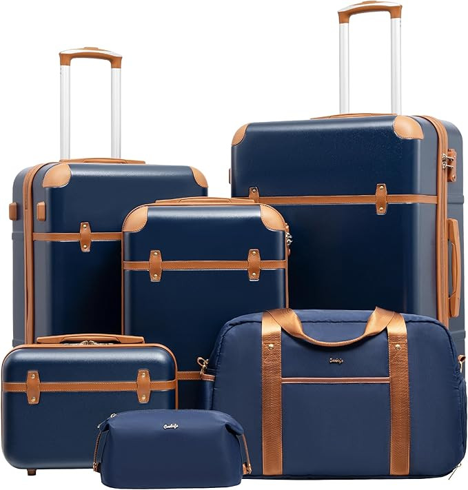 Coolife Luggage Set 3 Piece Suitcase Set Carry On Luggage PC Hardside Luggage TSA Lock Spinner Wh... | Amazon (US)