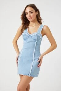 Frayed Denim Bustier Mini Dress | Forever 21 (US)