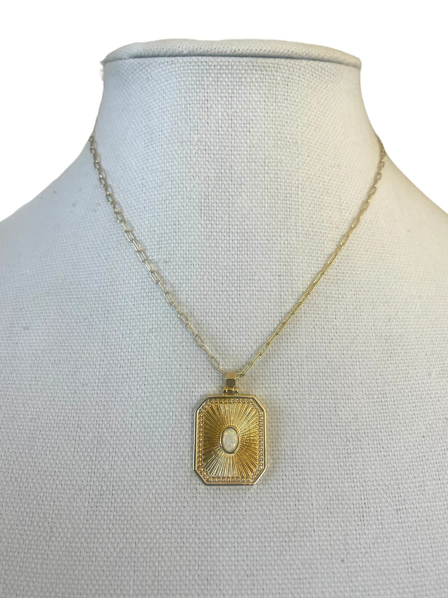 Gold Filled Geometric Opal Necklace | Iris