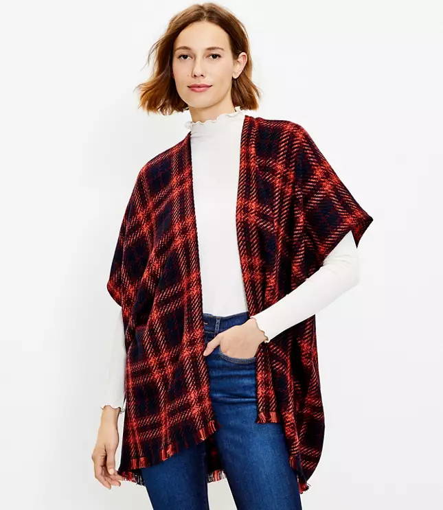 Modern Plaid Wrap | LOFT