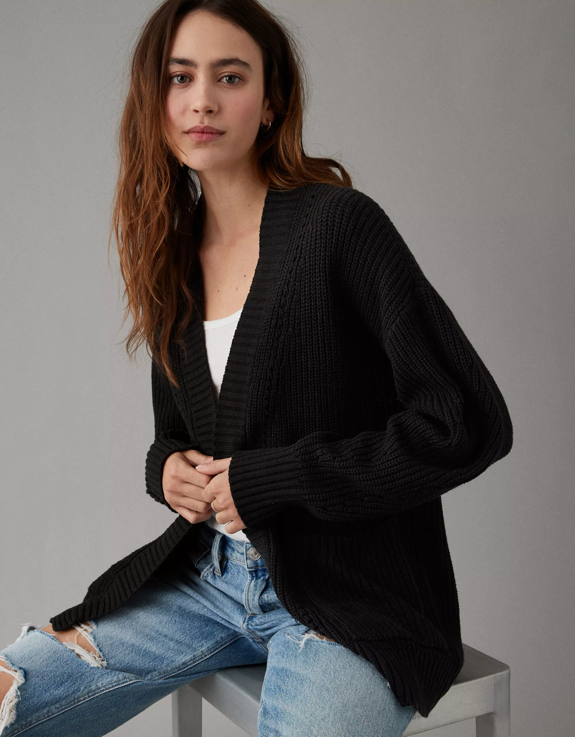 AE Pointelle-Knit Cardigan | American Eagle Outfitters (US & CA)