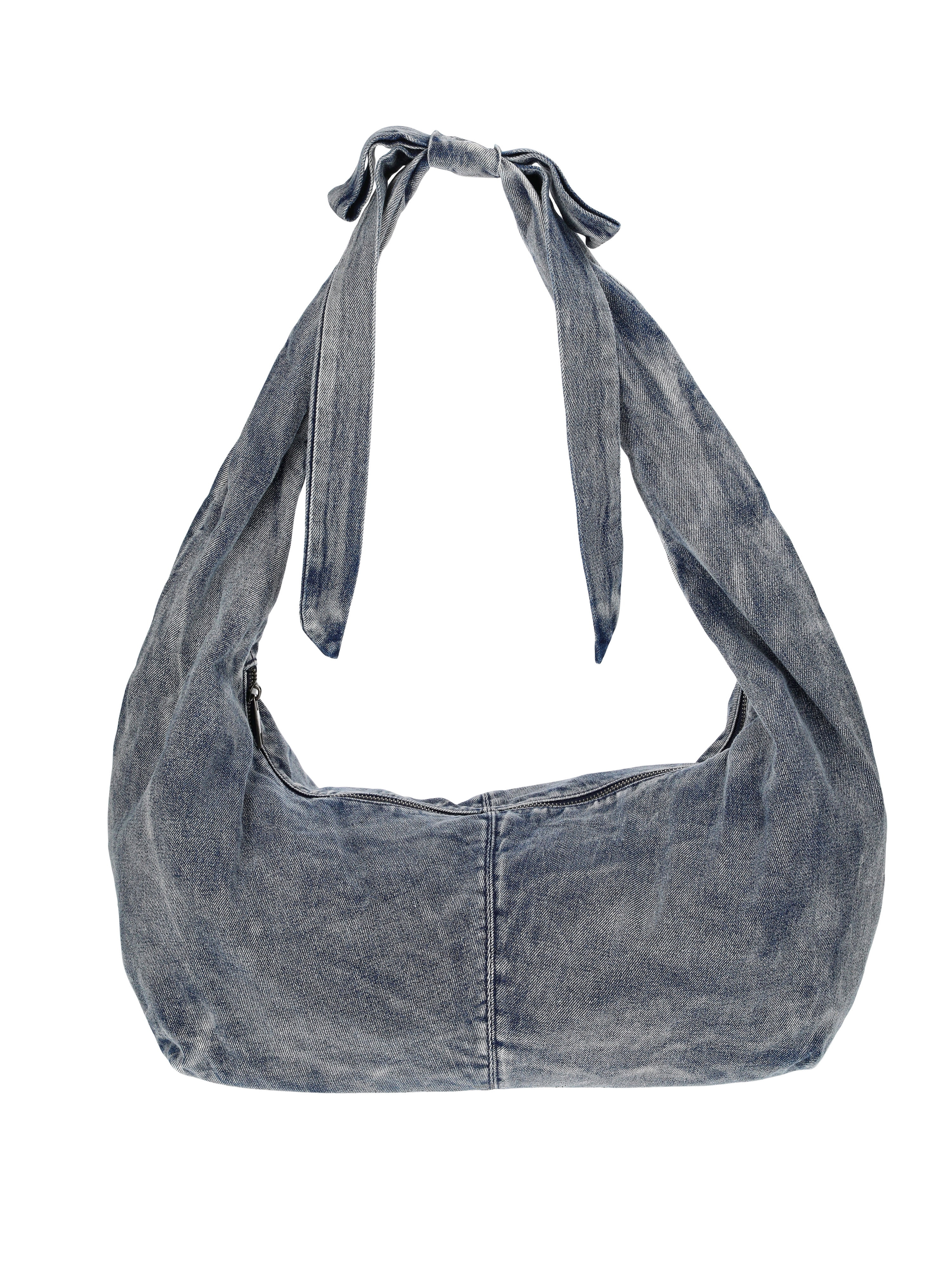 No Boundaries Women's Bow Hobo Bag, Blue Denim | Walmart (US)