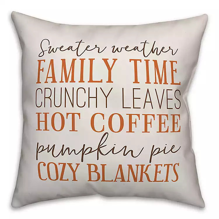 Fall Things with Brown Plaid Back Pillow | Kirkland's Home