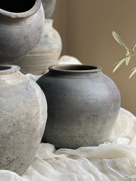 Vintage Small Grey Pot |  Clay Vase |  Rustic Vessel | Wabi Sabi | Small Pot | Pottery Vase | Pri... | Etsy (US)