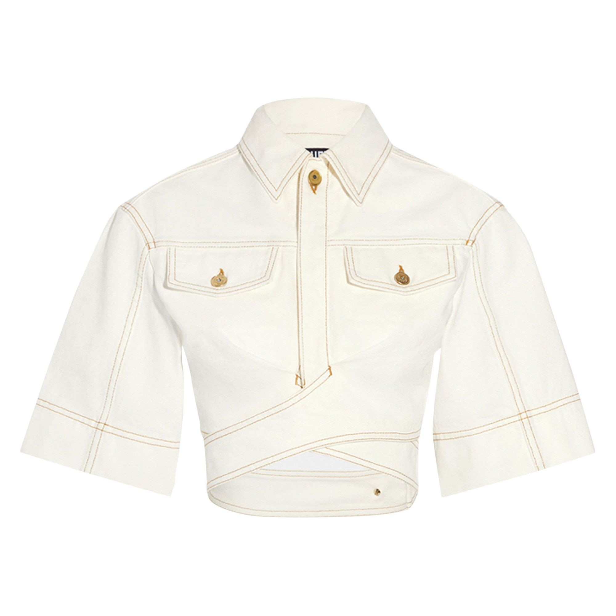Jacquemus De-Nimes Denim Top 'Off White/Tabac' | GOAT