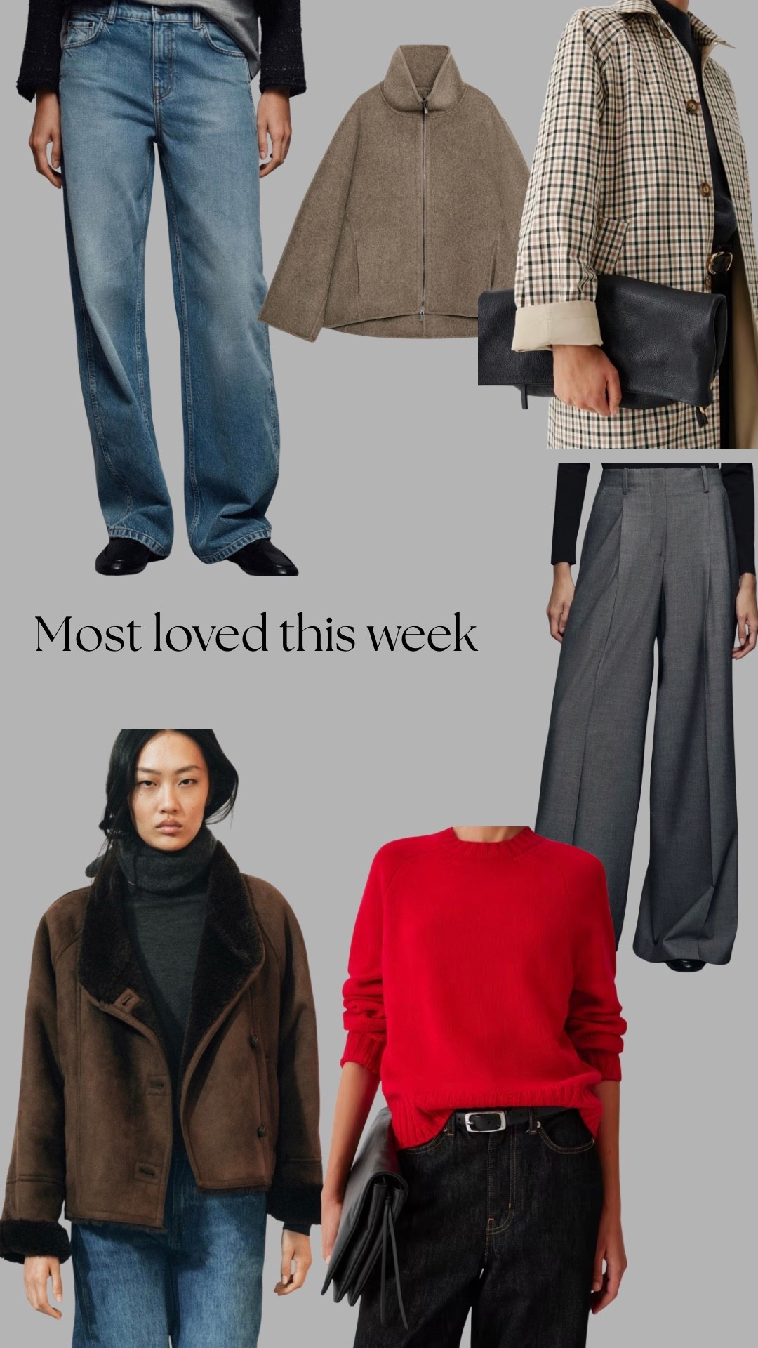 You’ve got great taste!
These are the pieces you’ve loved most this week.
The most flattering jeans on the High St, beautiful flowing trousers, wool, checked and shearling outerwear and the softest knit. xx

#LTKautumn #LTKover50style #LTKstyletip
