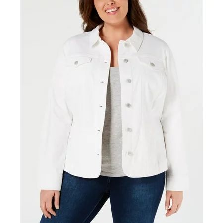 Charter Club Women s Denim Jacket White Size 0X | Walmart (US)