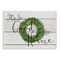 The Stupell Home Decor Collection Its So Good To Be Home Boxwood Wreath Wall Plaque Art, 10 x 0.5... | Walmart (US)