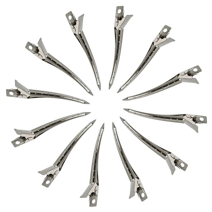 24 Packs Duck Bill Clips, Bantoye 3.5 Inches Rustproof Metal Alligator Curl Clips with Holes for ... | Amazon (US)