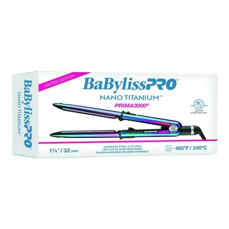 BabylissPRO Nano Titanium Limited Edition Iridescent 1 1/4" Flat Iron, Prima3000 | Walmart (US)