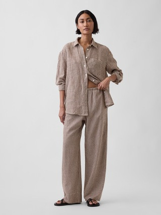 Linen-Blend Easy Wide-Leg Pants | Gap (US)