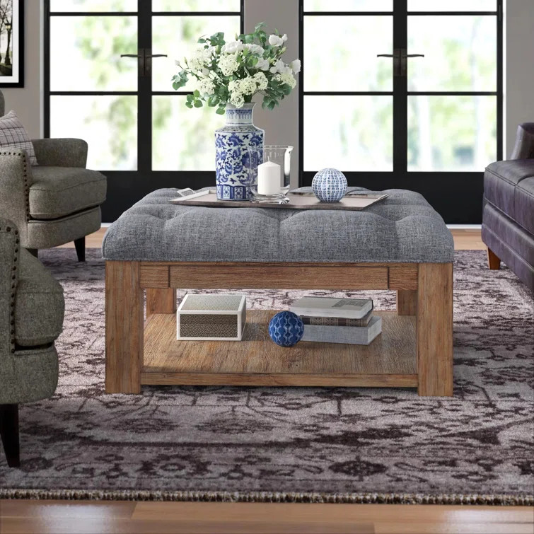 Abshire 38'' Wide Tufted Square Cocktail Ottoman with Storage | Wayfair North America