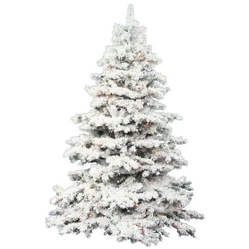 Vickerman 9' Flocked Alaskan Pine Artificial Christmas Tree with 1200 Multi-Colored LED Lights - ... | Walmart (US)