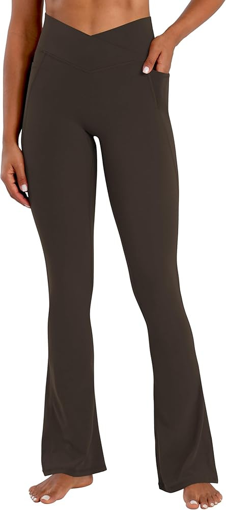 Sunzel Hidden Butt Lifting Scrunch Flare Leggings for Women with Pockets No Front Seam Tummy Cont... | Amazon (US)
