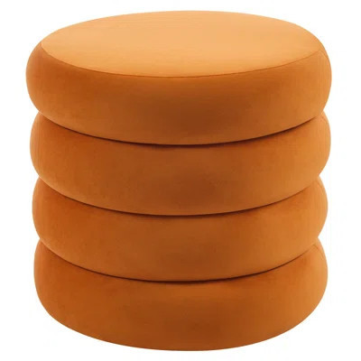 Leiani 20.1" Wide Boulce/Velvet/Linen Upholstered Round Storage Ottoman | Wayfair North America