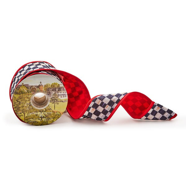MacKenzie-Childs Courtly Check Red Back 2.5" Ribbon | MacKenzie-Childs