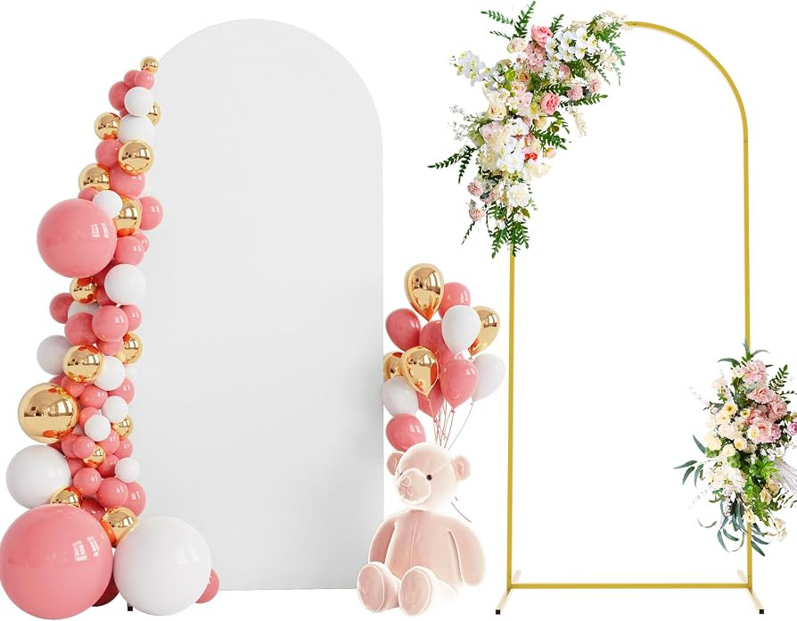 Wokceer 6FT Arch Backdrop Stand and Cover Set,Arch Stand with White Cover | Amazon (US)