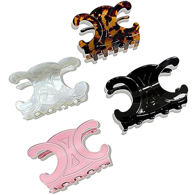 Premium Durable Acetate Butterfly Hair Clips,Medium Size Acetate Hair Claw Clips,4 Pack Multi- Ha... | Amazon (US)