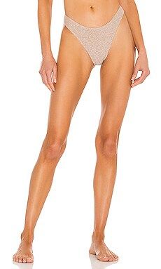 Nookie High Rise Bikini Bottom in Nude Lurex from Revolve.com | Revolve Clothing (Global)