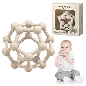 Baby Teethers Toys Silicone Soft Ball Easy to Hold Teether for Sensory Ball Exploration & Teethin... | Amazon (US)