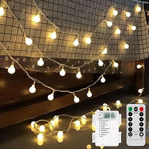 Battery Operated LED Globe String Lights, 2-Pack Total 52FT 120LEDs - Each 26FT 60LEDs 8 Mode Waterp | Amazon (US)