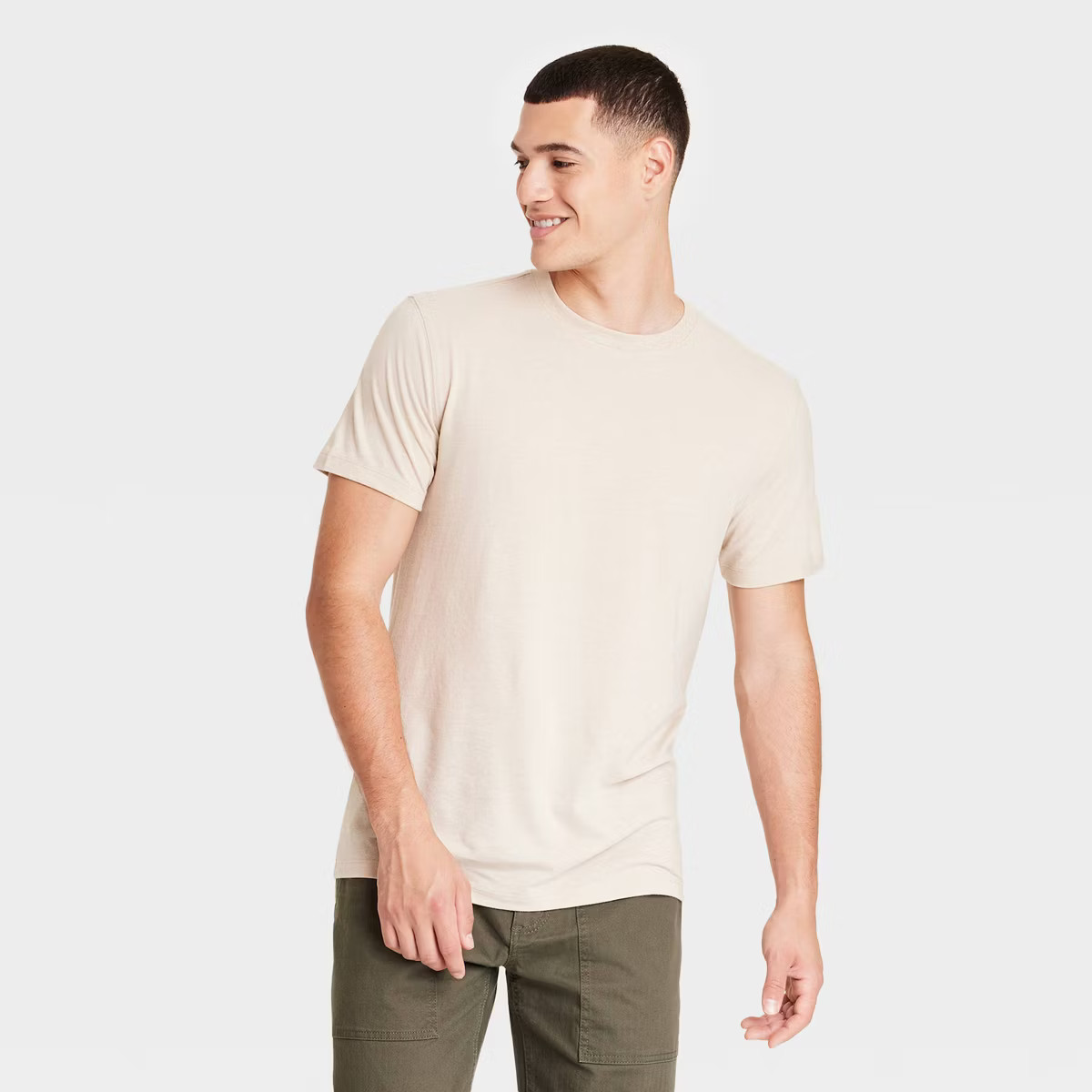 Men's Every Wear Short Sleeve T-Shirt - Goodfellow & Co™ Oatmeal L | Target