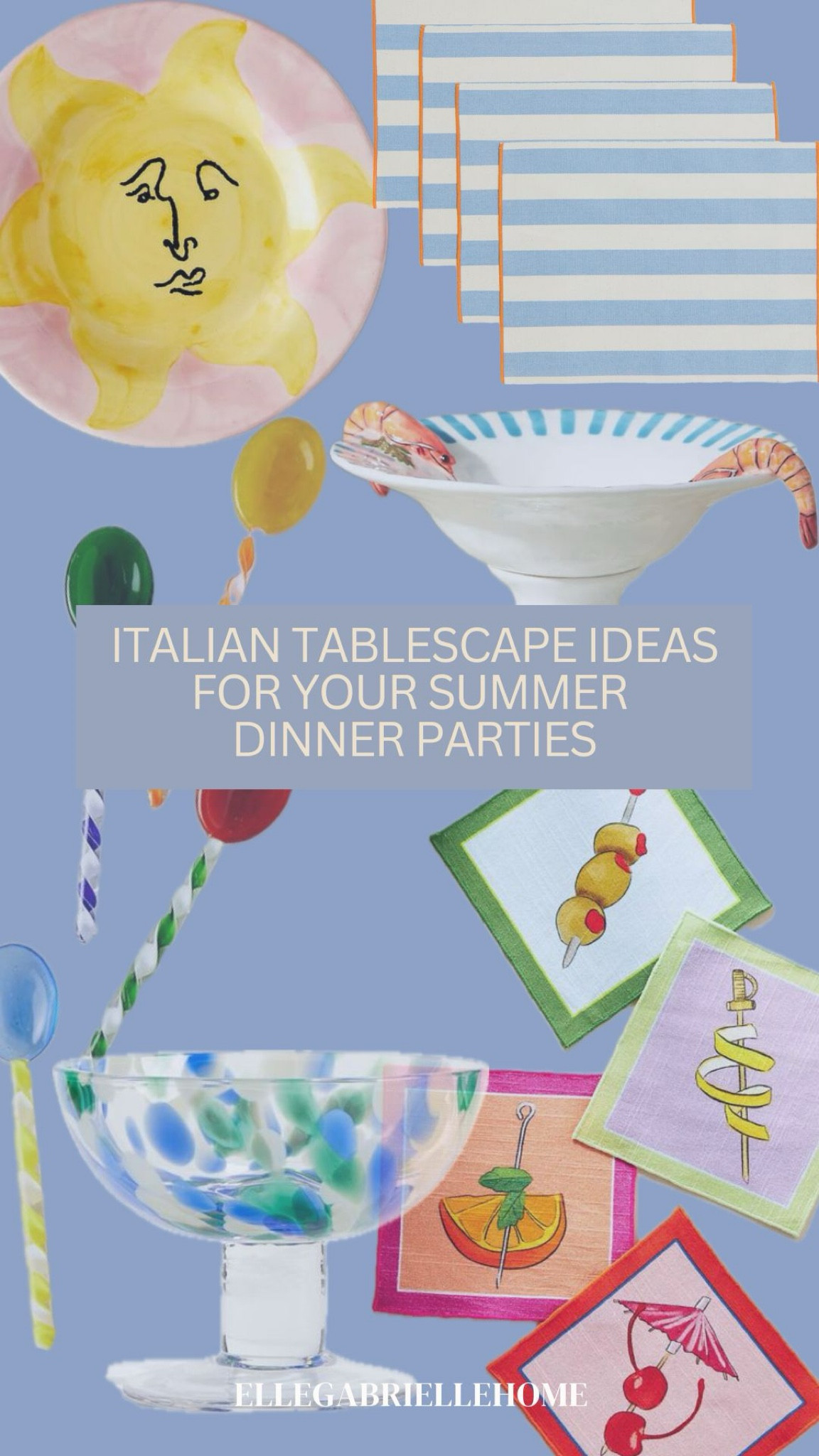 Italian tablescape ideas 🍝🍝
Mediterranean summer | Colourful tableware | Outdoor table ideas | Dinner part settings | Glassware | Ceramics | Striped placemats 

#LTKsummer #LTKeurope #LTKhome