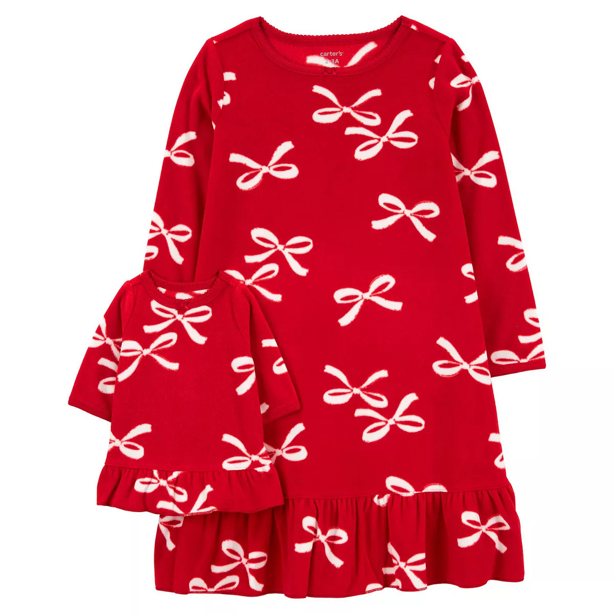 Girls 4-14 Carter's Long Sleeve Fleece Nightgown & Matching Doll Nightgown | Kohl's