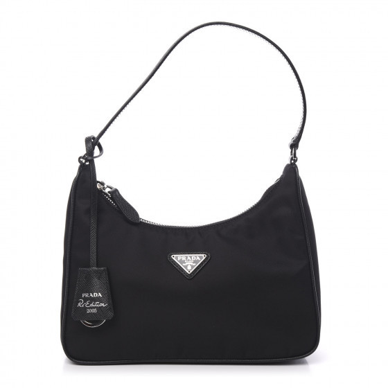 PRADA Tessuto Nylon Saffiano Mini Re-Edition 2005 Bag Black | Fashionphile
