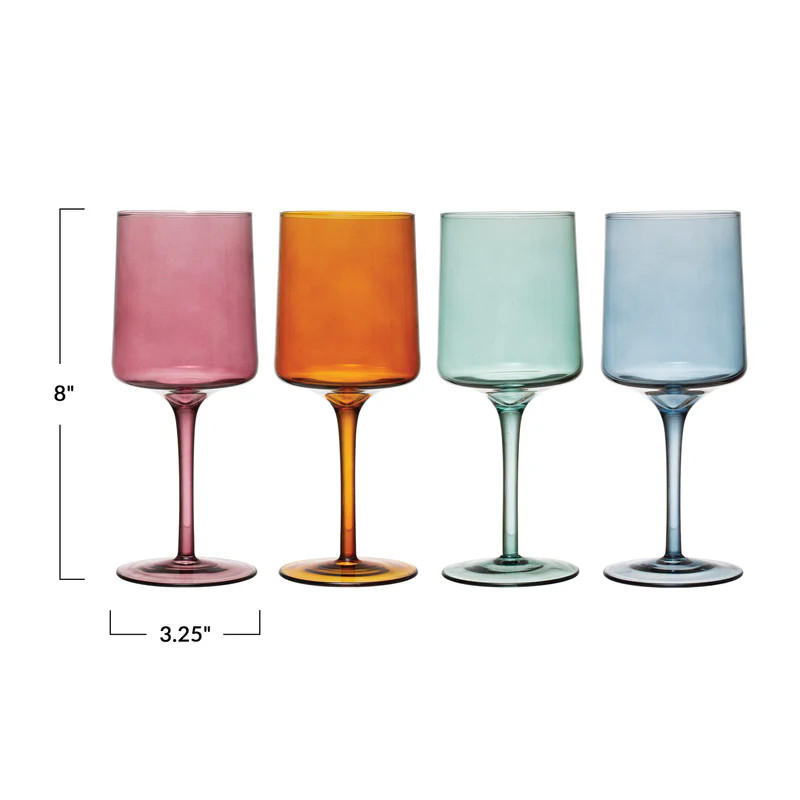 Colorful Wine Glass Set | Modern Locke