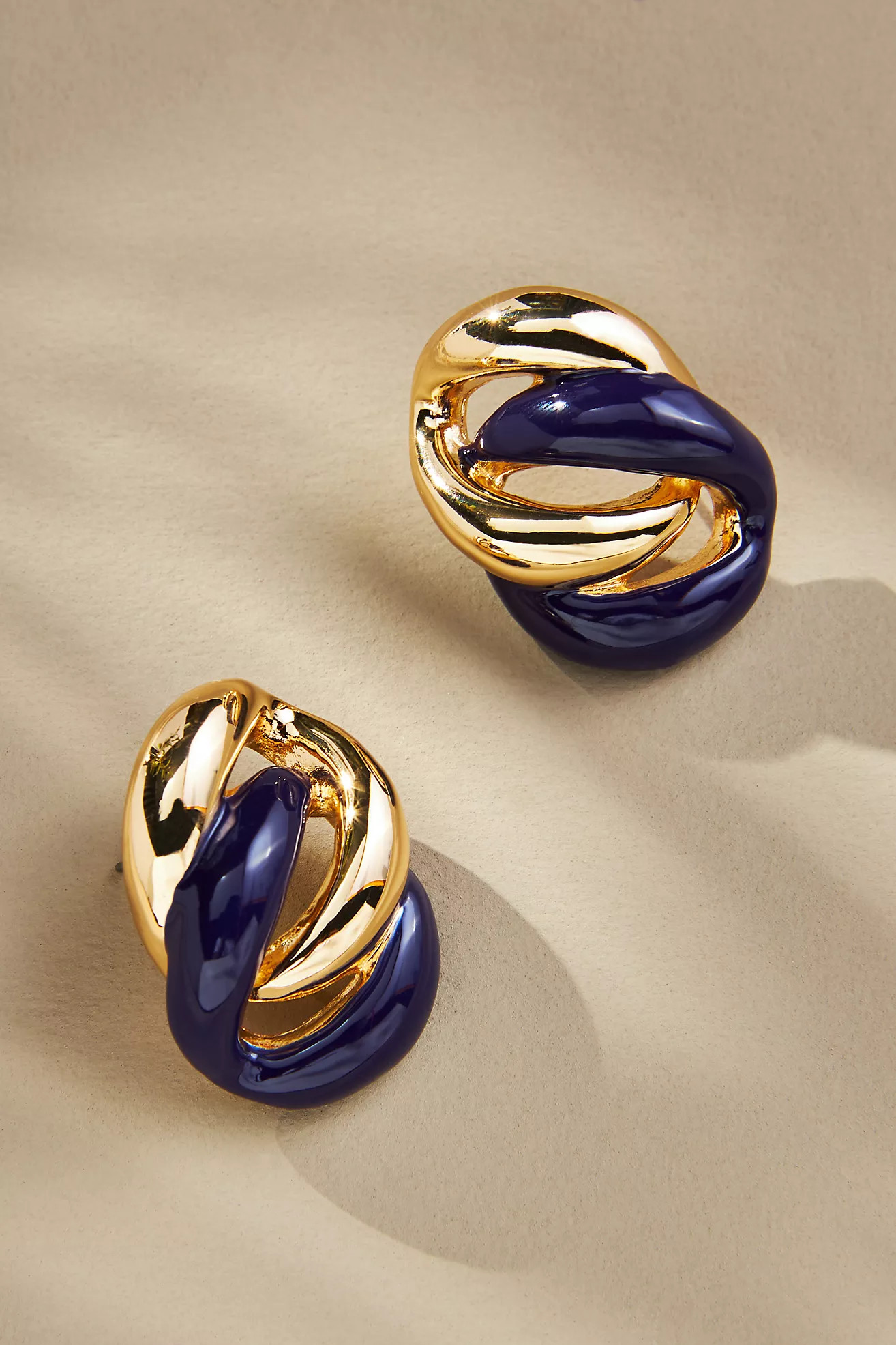 Enamel and Gold Interlocking Post Earrings | Anthropologie (US)