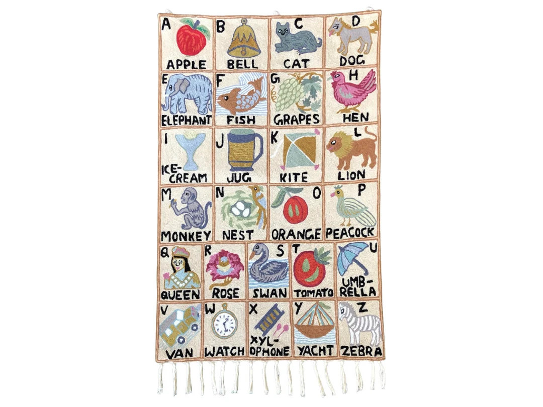 Handmade alphabet ABC crewel wall hanging tapestry |  Suru (portrait) | Etsy (UK)