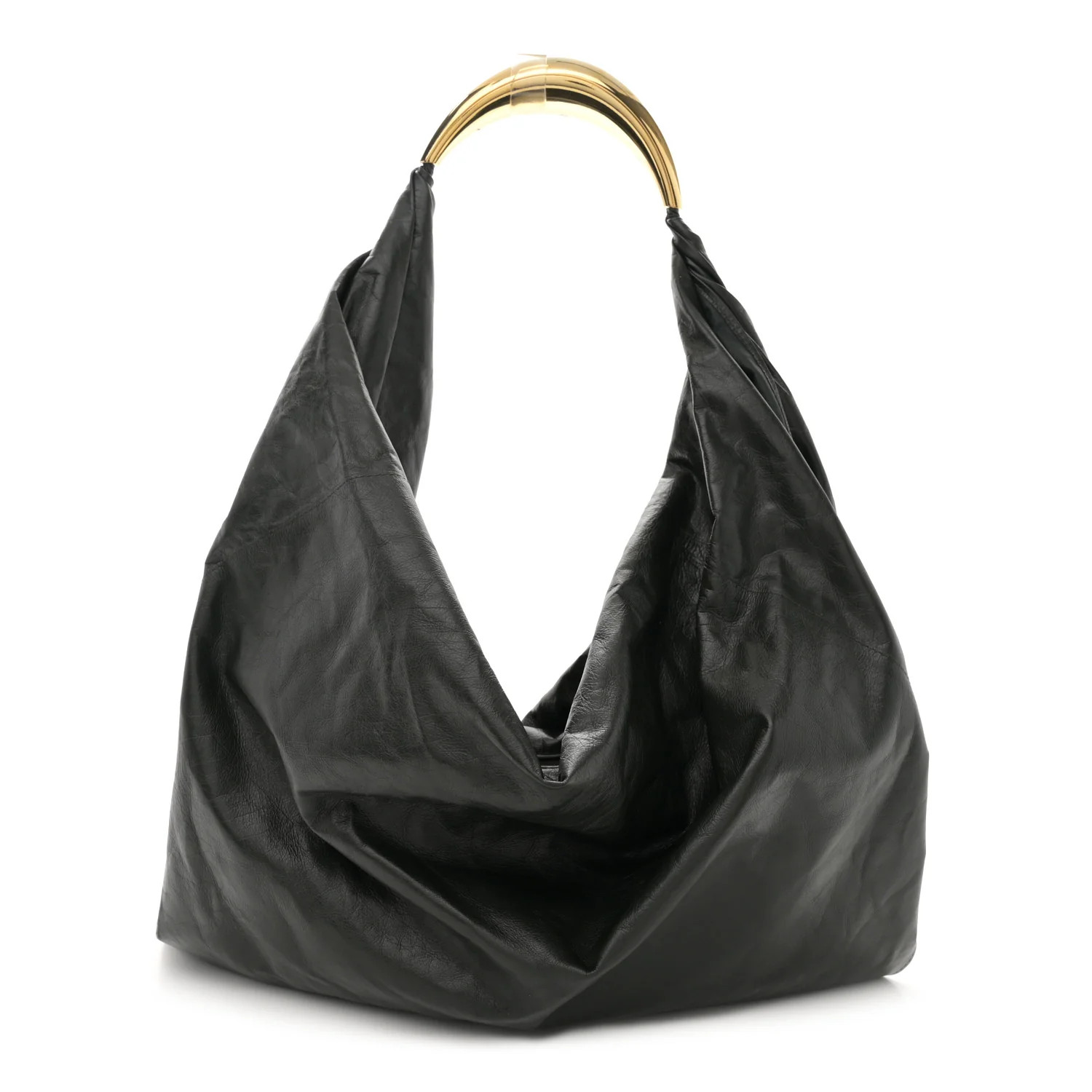 Bottega Veneta Calfskin Foulard Shoulder Bag Black 1542371 | FASHIONPHILE (US)