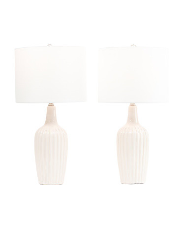 2pk 26in Ribbed Ceramic Table Lamp | TJ Maxx