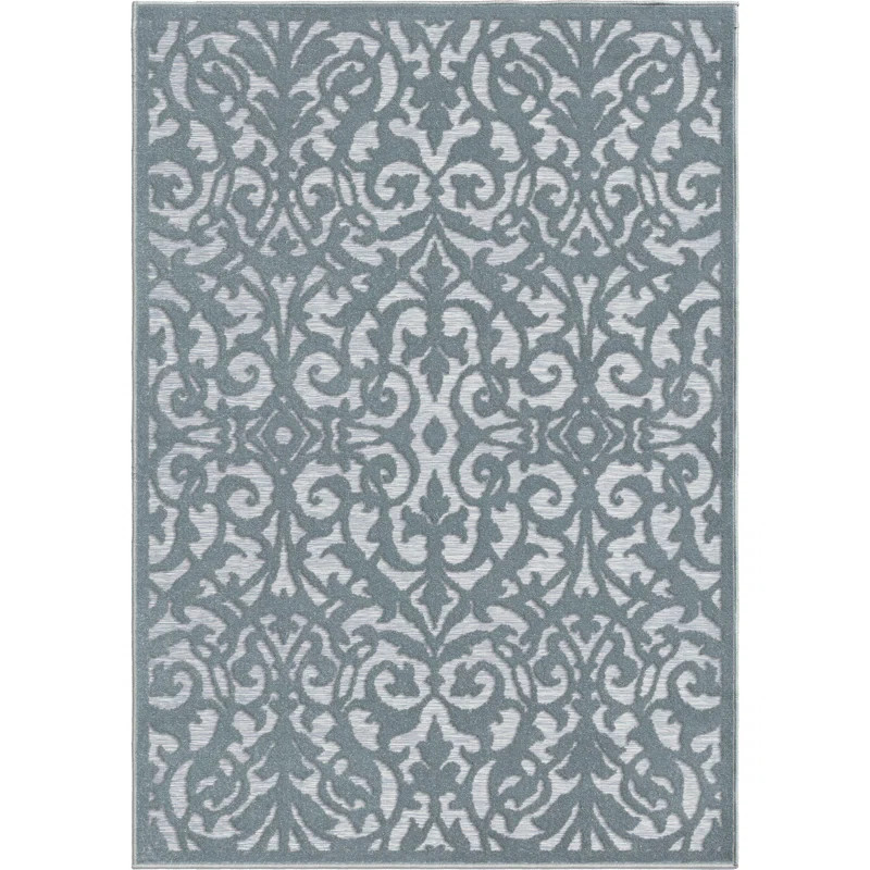 My Texas House by Orian Indoor/Outdoor Lady Bird Harbor Blue Area Rug | Wayfair North America