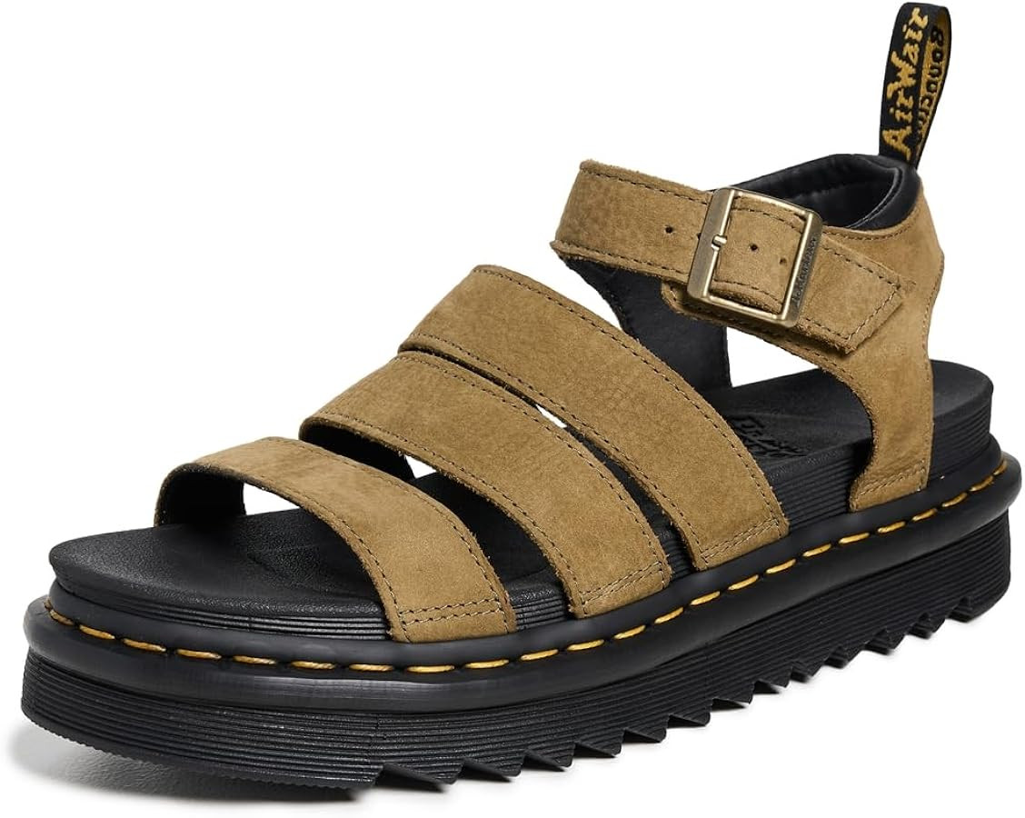 Dr. Martens Women's Blaire Nubuck Fisherman Sandal, Muted Olive, 5 | Amazon (US)