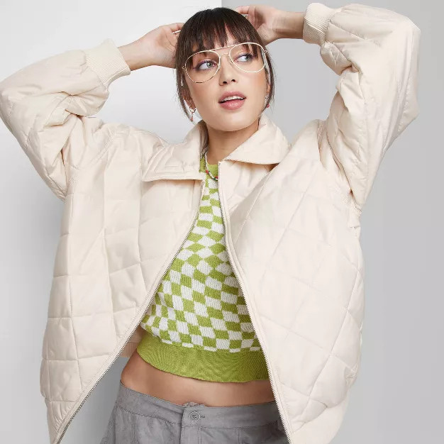 Women's Nylon Quilted Bomber Jacket - Wild Fable™ | Target